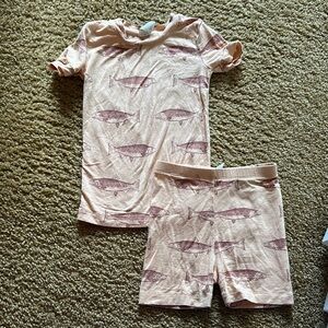 Kate Quinn Salmon Pajama Set with Short Sleeves and Shorts